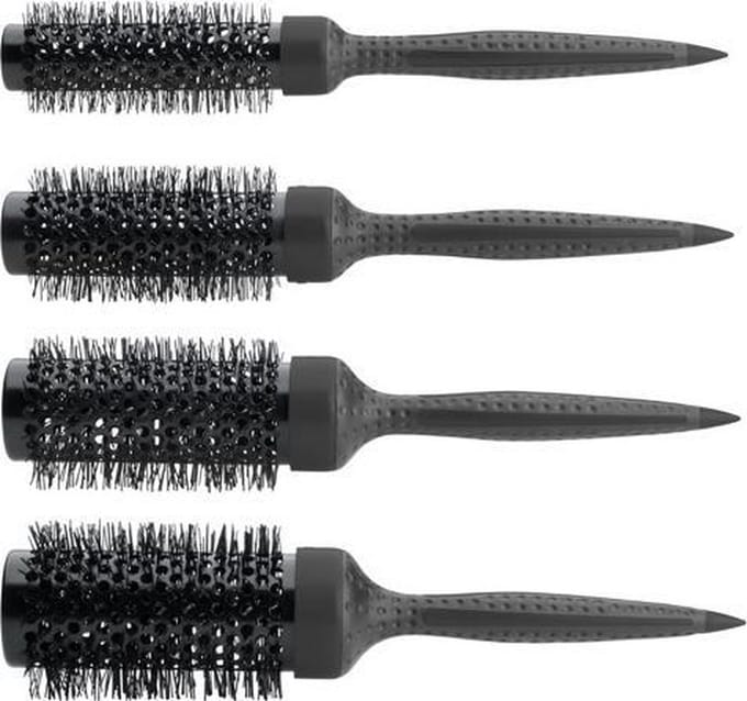 MELAGOM SET VAN 4 THERMISCHE BORSTELS NYLON ZWART SIBEL
