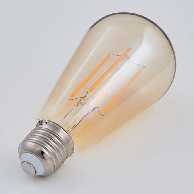 Lindby LED lamp, Rustika, E27, 6W, amber, 1.800 K