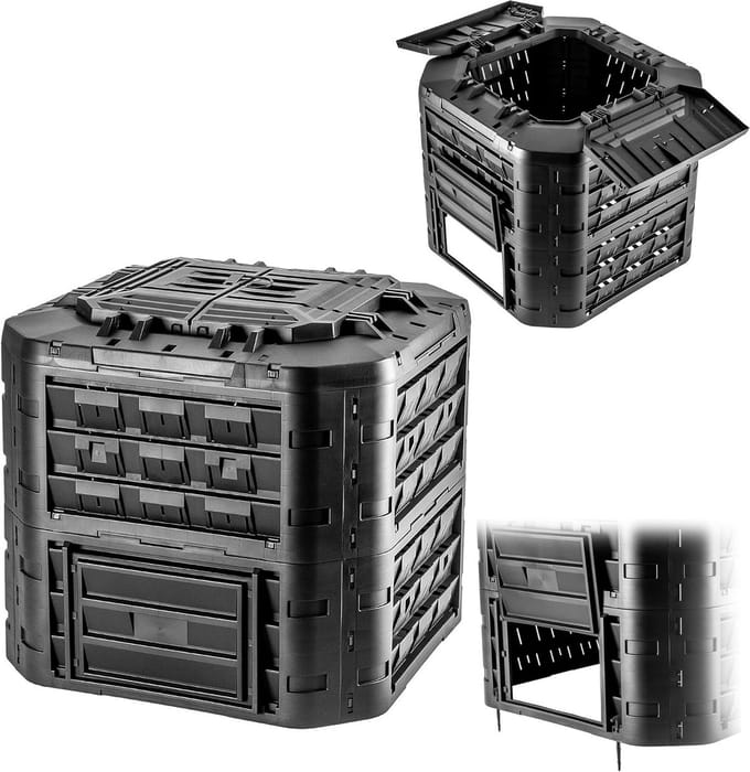 Modulaire Compostbak met Ventilatie en Irrigatie - Kunststof Compostcontainer 650L