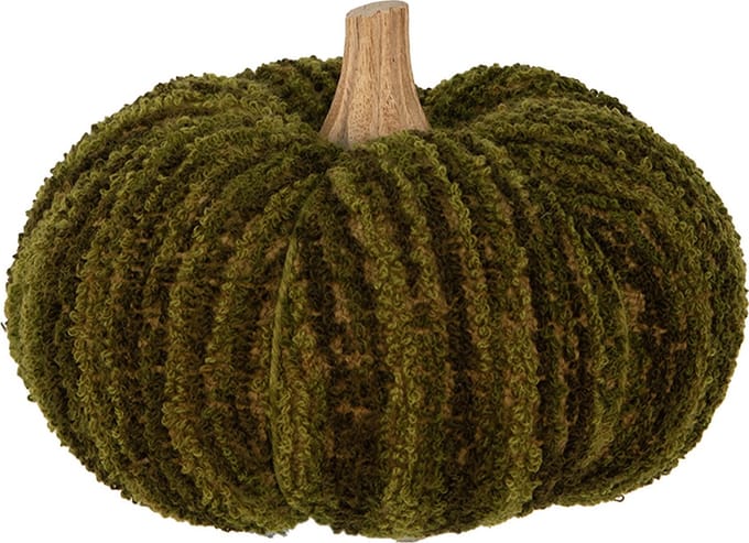 Clayre & Eef Decoratie Pompoen Ø 15x12 cm Groen Stof