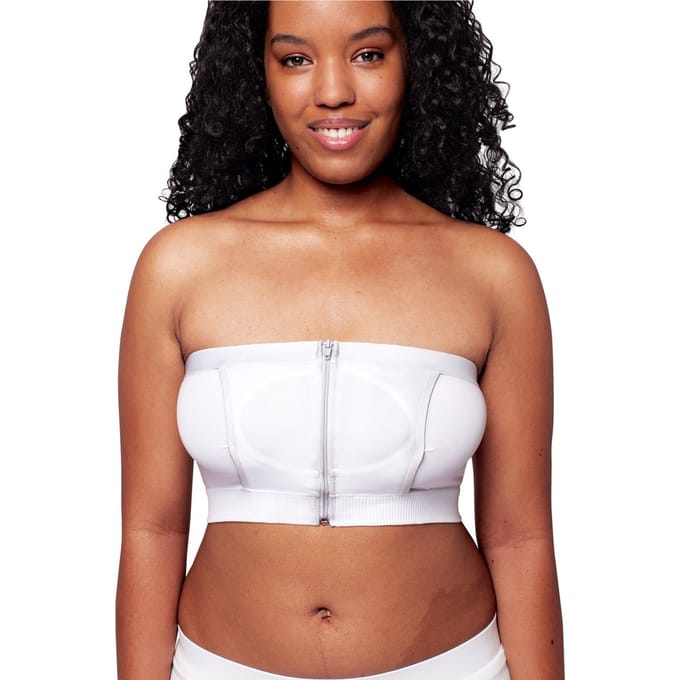 Medela Hands-free™ kolf bh - Kolf bh voor handsfree kolven - Easy Expression bustier - Stretch - Extra zacht - Met ritssluiting - Wit - Maat L