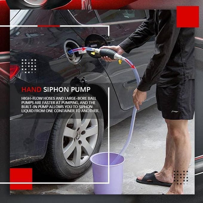 Draagbare Multifunctionele Handmatige Brandstofoverdrachtspomp Eenvoudige Hevel Voor Benzine, Diesel, & Vloeistoffen, Duurzaam Rubber 1set