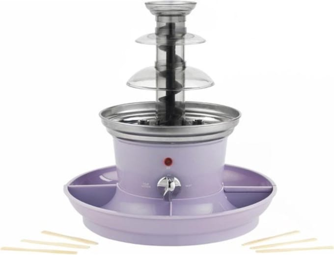 Thuys - Mini Chocoladefontein Paars - 3-Laags Compact Design - met 500ml Smeltpot