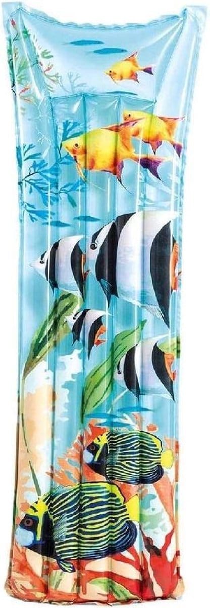 Intex Luchtbed Vissen 183 X 69 Cm Vinyl Blauw
