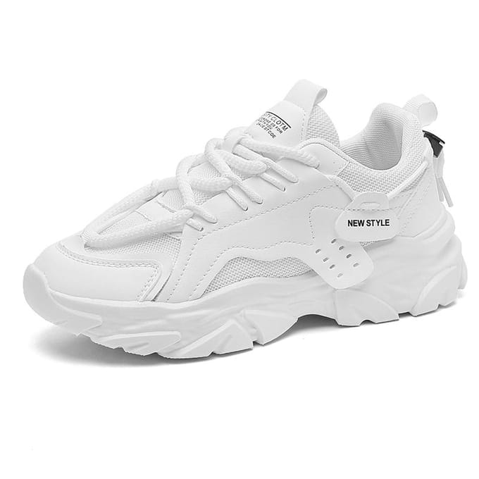 Nieuwe Heren Luxe Platform Sneakers Mode Heren Hardloopschoenen Verhoogd Ademend Vermogen Herenschoenen Veterschoenen Zapatillas De Hombre 40 wit