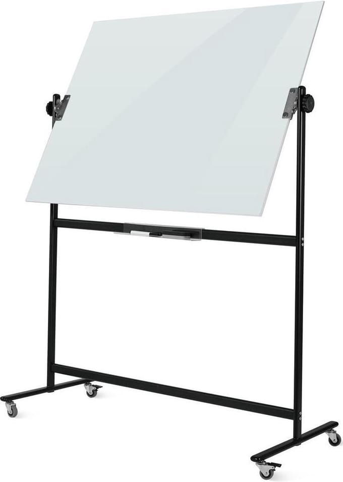 IVOL Verrijdbaar glassboard 100 x 150 cm dubbelzijdig - Magnetisch