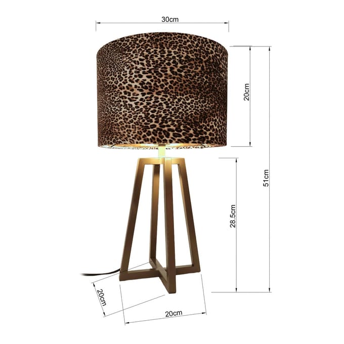 KARE tafellamp Wildlife, bruin, staal, hoogte 51 cm, E27