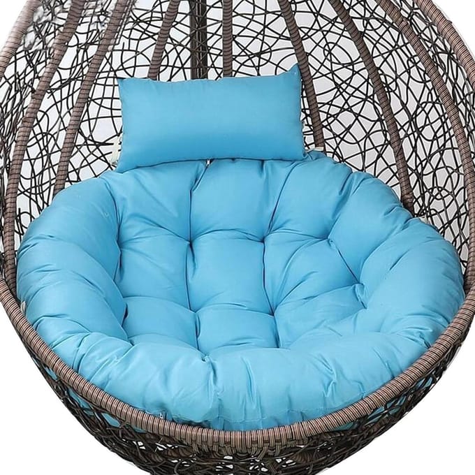 Buiten Hangstoel - Wicker Stoel - Ontspannen Buiten - Waterafstotend - Groot - Blauw