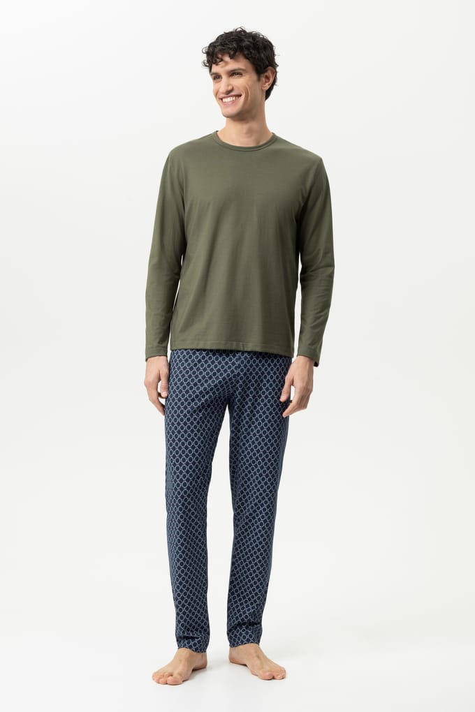 Pyjama lang Serie Sleek Circles Black Forest Green