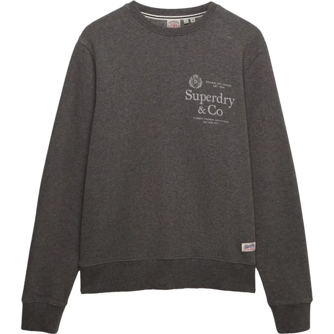 Superdry 1954 Company Relaxed Sweatshirt Dark Grey Grootte: Xxl