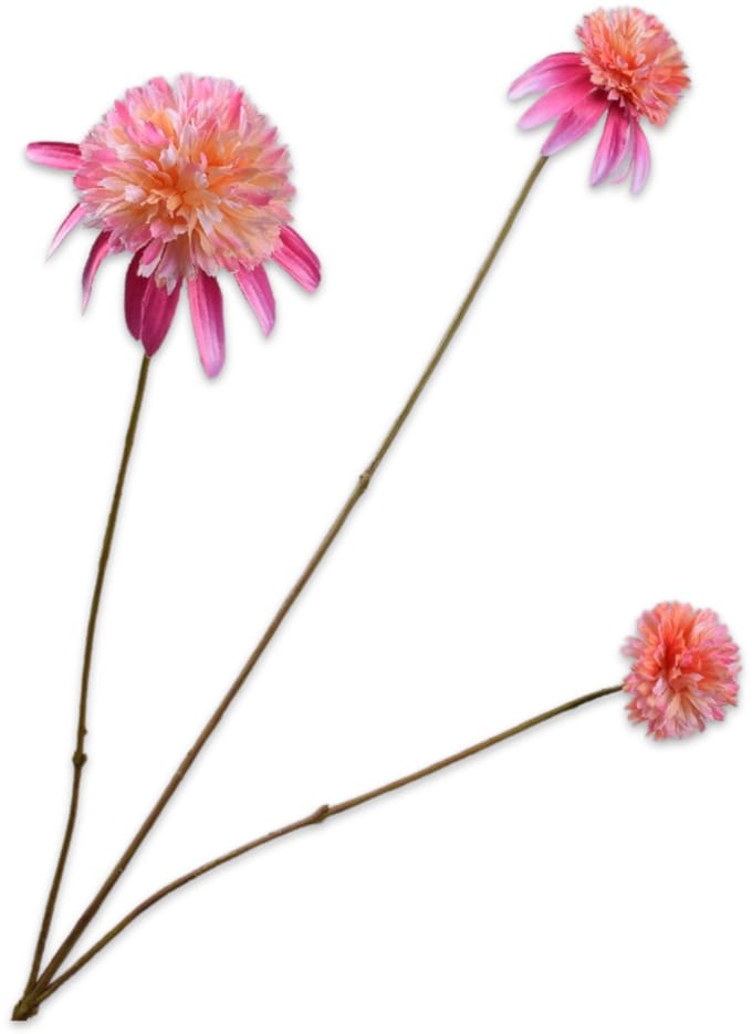 Silk-ka - Kunstbloem - rudbeckia - roze - H65 cm - 2 stuks