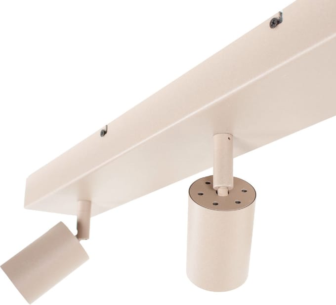 Plafondspot | 70 x 9 cm | serie Bounce zand / beige | 3 lichts | GU10 | beige/crème | metaal | functionele accentverlichting