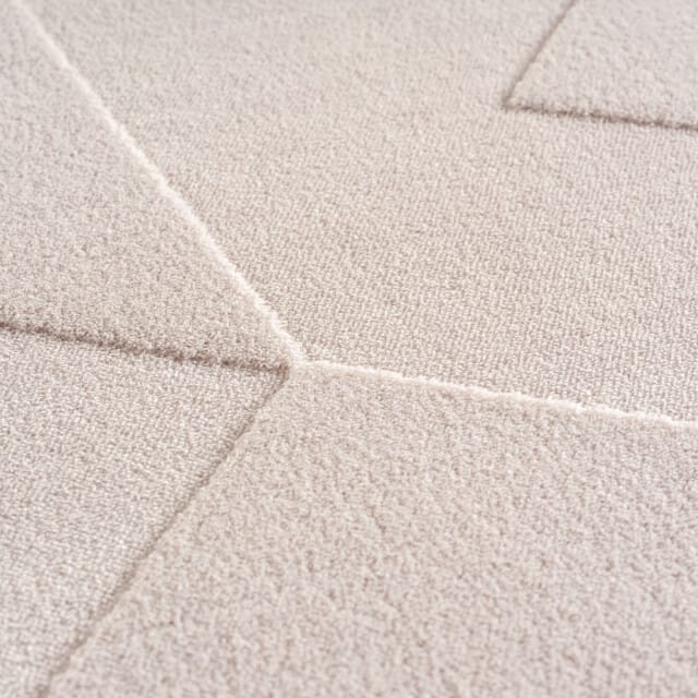 Japandi Vloerkleed - Hoogpolig - Scandinavisch Abstract Design - 3D-Effect - Creme- 80x150 CM