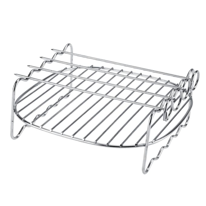 Grille de barbecue de remplacement double couche brochettes plaque de cuisson pour friteuse à air Philips blanc