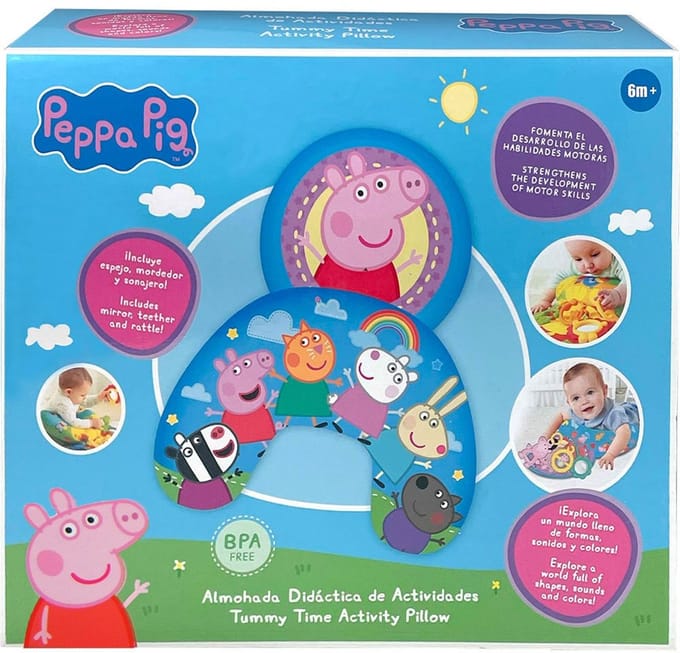 Peppa Pig Activiteiten Kussen met Spiegel en Ratel