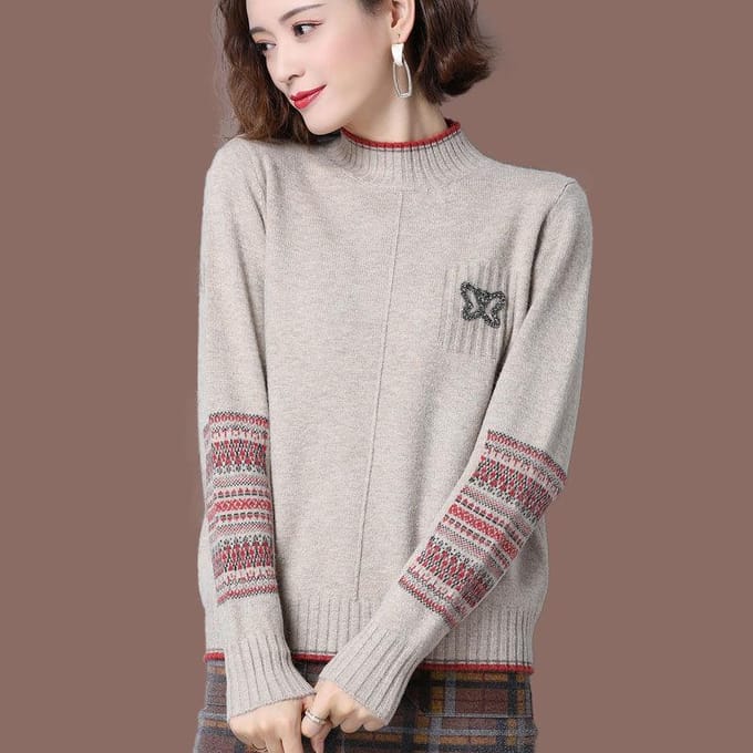 Dames Trui Verdikt Halfhoge Kraag Winter Onderjas Losse Bovenkleding 3XL gray