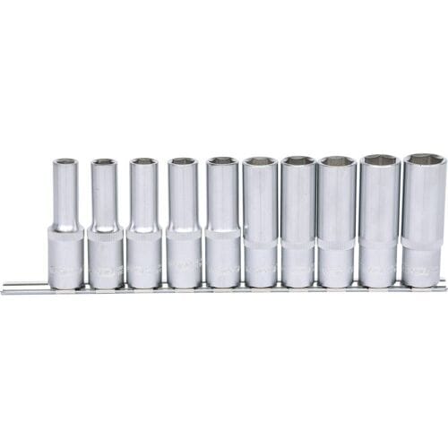 KS TOOLS 1/2" Zeskant Doppen Set lang 10-delig 10-19 mm - 917.0615