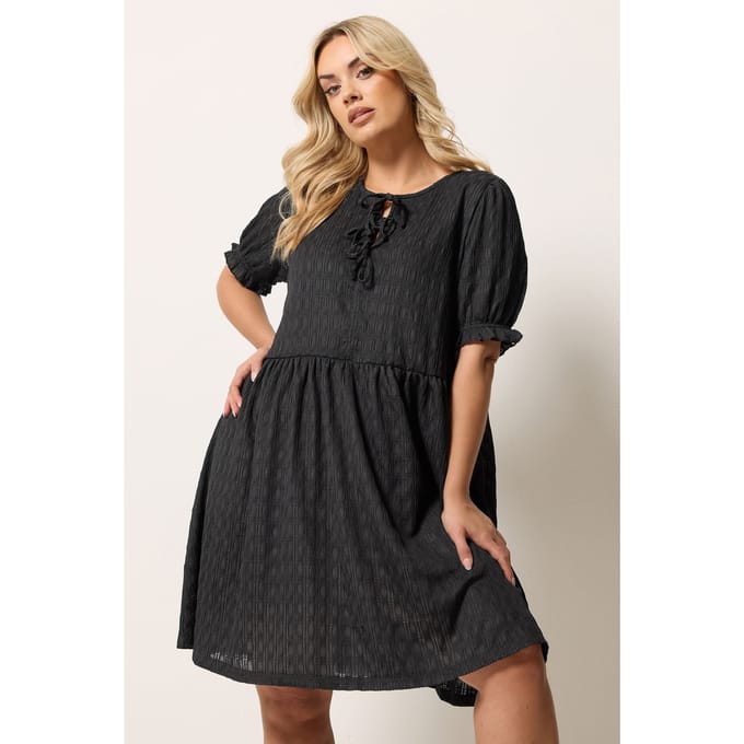 Yours Zwarte Minijurk Met Strik Aan De Voorkant Size 42
