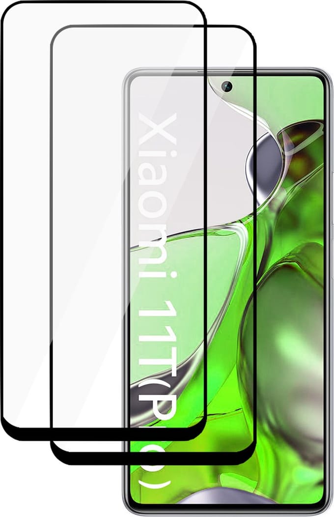 2x Full Screenprotector Glas geschikt voor Xiaomi Mi 11T / Mi 11T Pro - Beschermglas Screen Protector Glas