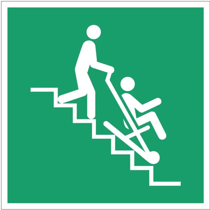 Evacuatiestoel bord – E060 | gecoat dibond materiaal | 40 x 40 cm