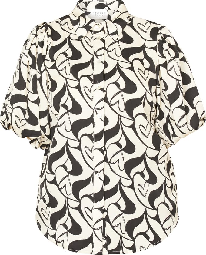 SISTERS POINT Ella-sh43 - Dames Blouse - Heart print - Maat M
