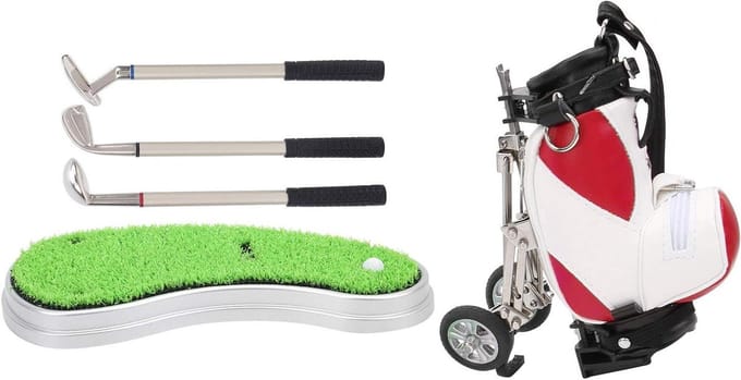 Golf Pen Set - Golf Tas Penhouder - Bureau Decoratie - Mini Golf Tas