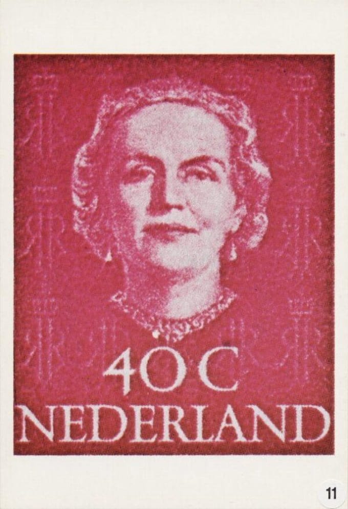 Briefkaart met afbeelding Koningin Juliana postzegel