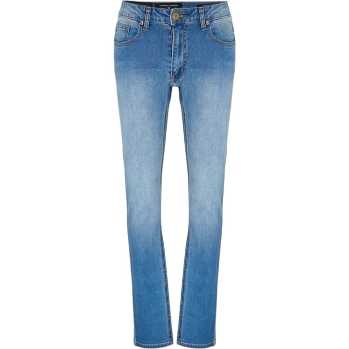 Criminal Damage Heren Skinny Jeans (Blauwe Was)