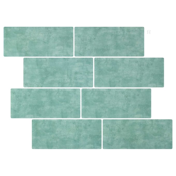 vidaXL - Subway - tegel - 20 - st - Grijs - Groen - 29 - x - 21 - cm - Polyurethaan - en - PET