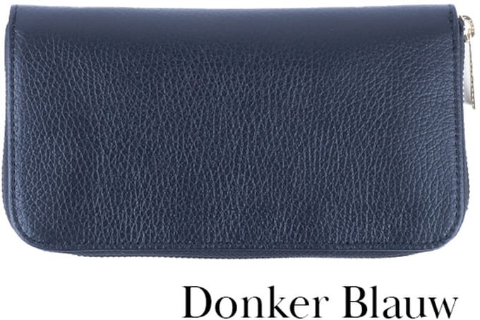 Giuliano lederen portemonee - Dames - Made in Italy - Donker blauw