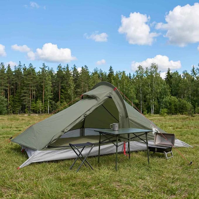 vidaXL - Backpacking - Tent - 4-persoons - Olijfgroen