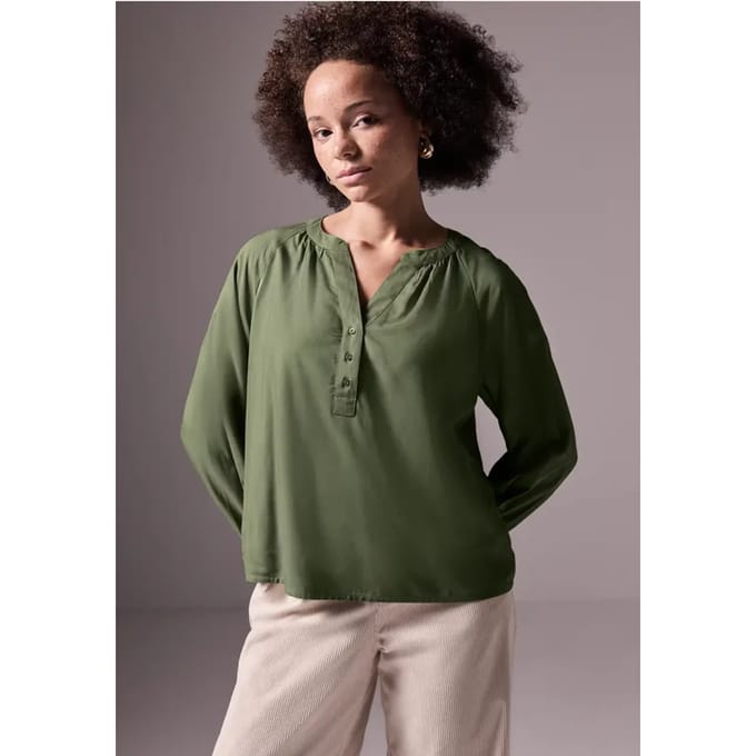 Raglan blouse in effen kleur