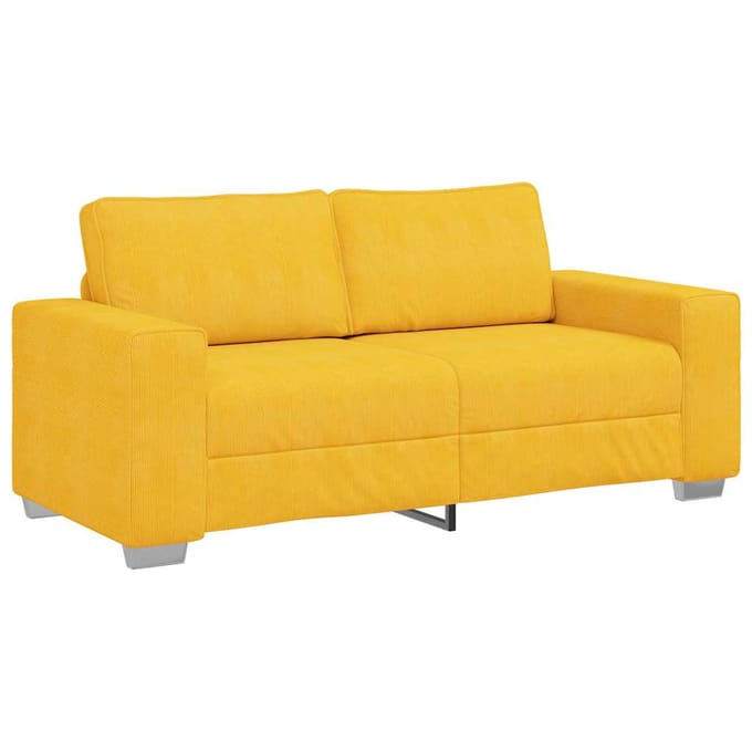 vidaXL - Loveseat - Sofa - Lichtgeel - 180x77x82 - cm - Corduroy - Stof