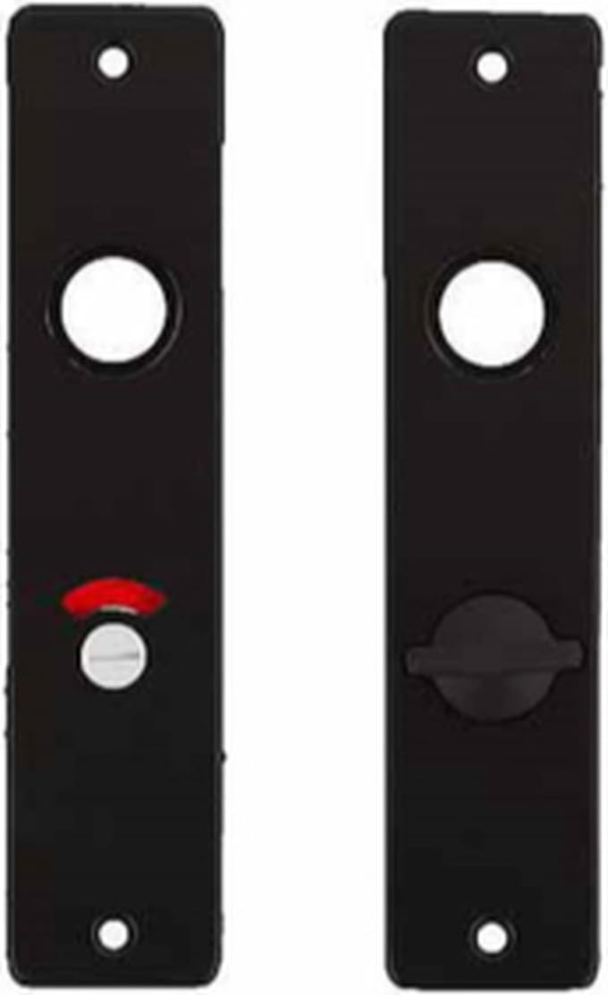 WC deurbeslag zwart kortschild 72/8 | Per Set