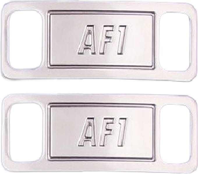 2 stuks Zilver AF1 Sneaker-Tags - 2 Paar Lace-Locks - Wit Schoenaccessoires - Schoenveters - van Heble®