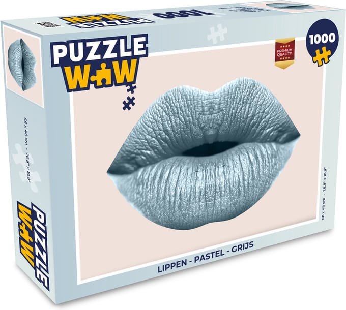 Puzzel Lippen - Pastel - Grijs - Legpuzzel - Puzzel 1000 stukjes volwassenen