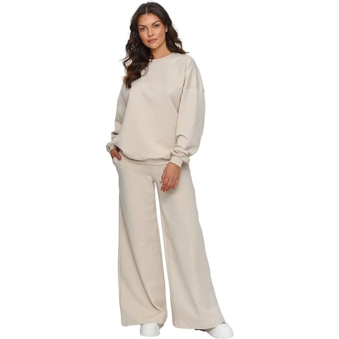 Sweatshirt en broekset voor dames Makadamia