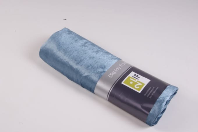 Decoratie stof velvet warm blue 140 cm x 3 m