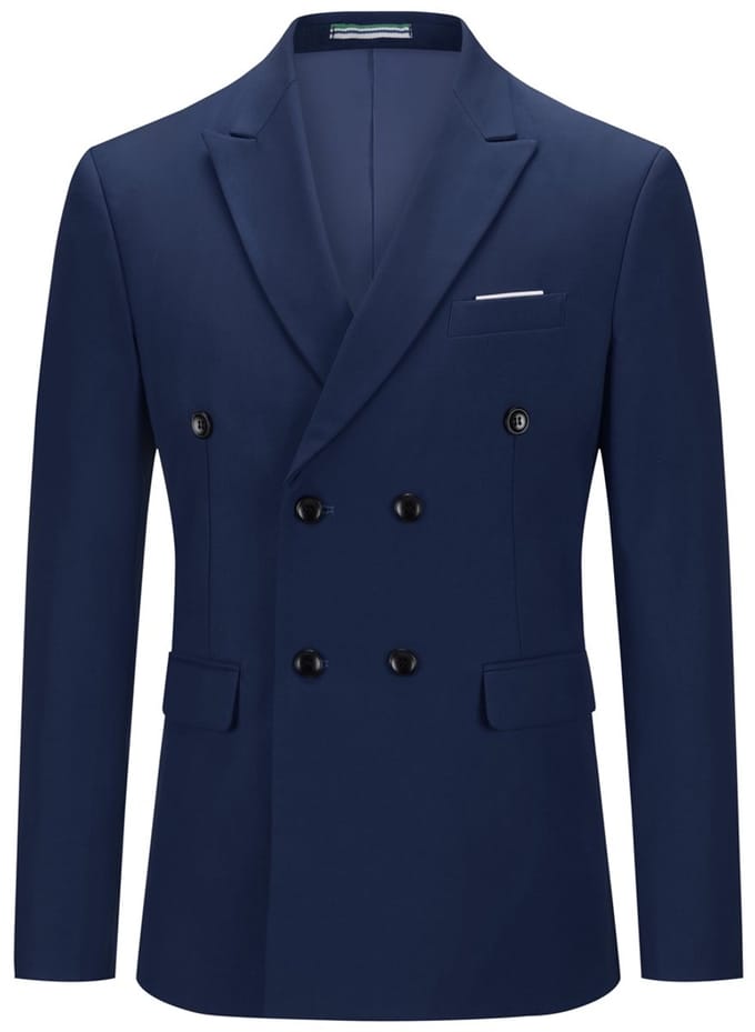ALLTHEMEN Heren Blazer - Dubbelrijig - XS