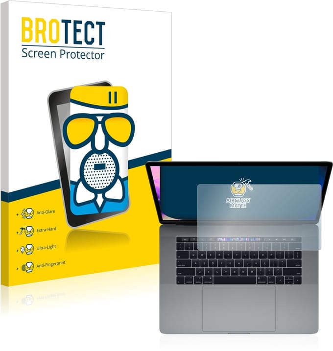 BROTECT - Screenprotector voor Apple MacBook Pro 15" 2019 (Touch Trackpad) - Folie Beschermfolie Beschermglas matte