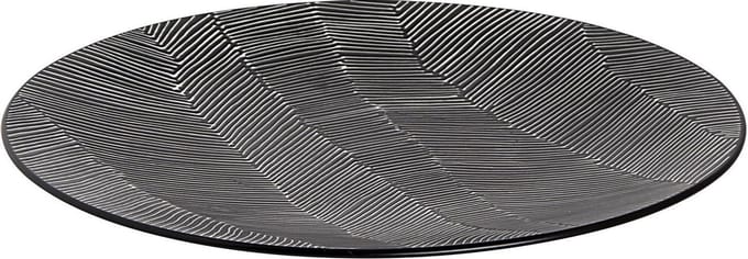 Palmer Bord Leaf 27 cm Zwart Wit Stoneware 1 stuk