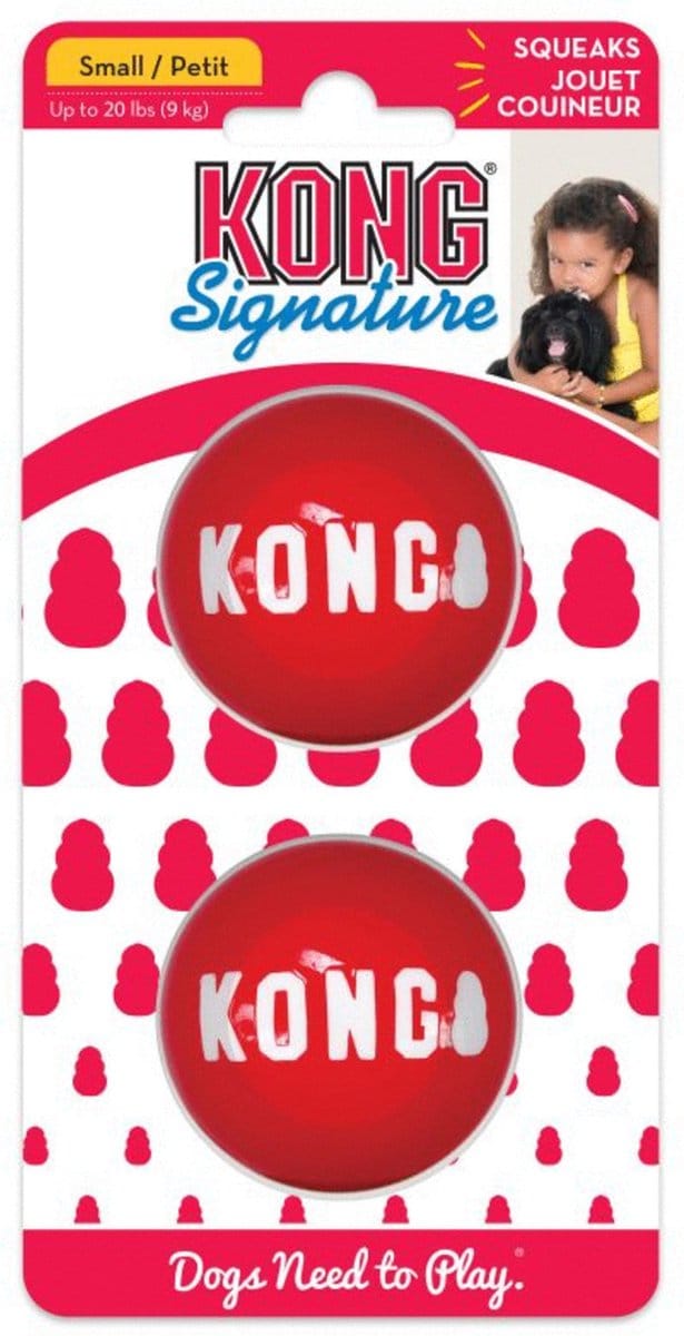 KONG Dog Toy Signature Balls Small 5cm (2-Pack)