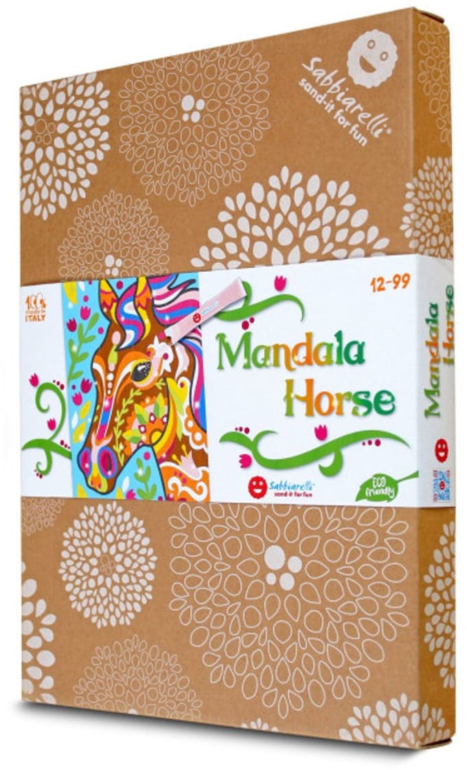Sabbiarelli creatieve zandschilderen set mandala paard Carrara zand.