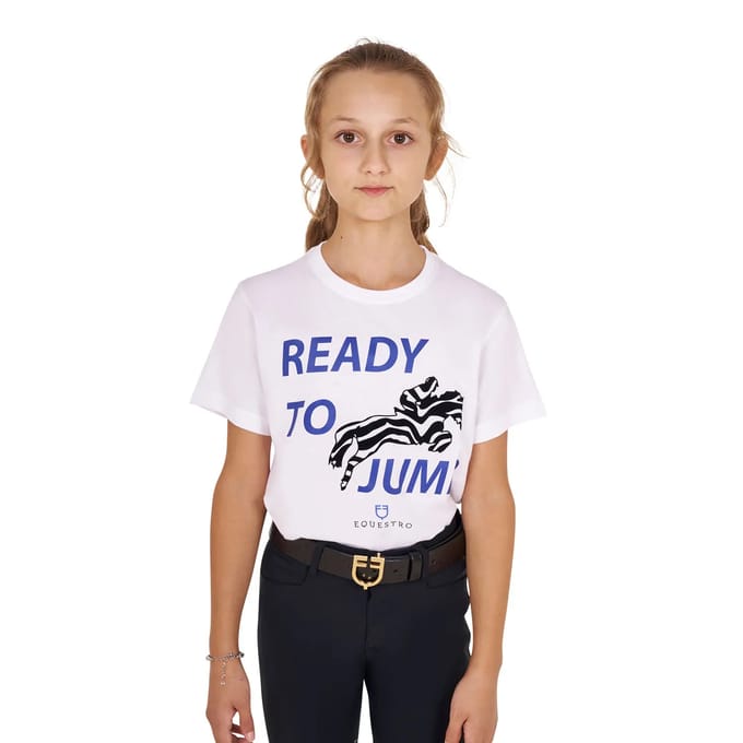 Katoenen meisjes-T-shirt Equestro Ready To Jump