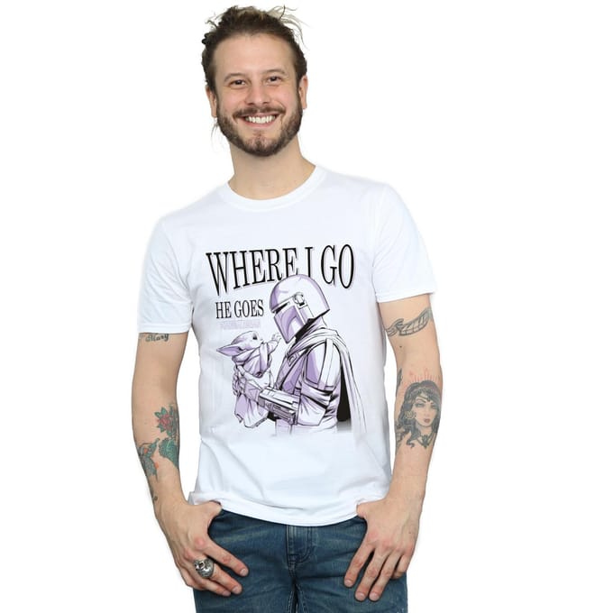 Star Wars Heren The Mandalorian Waar ik ga T-Shirt (Wit)