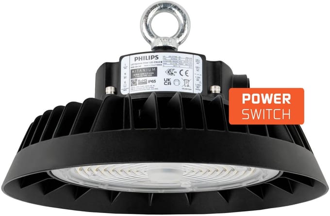Ledvion - LED High Bay 150W Dimbaar & Power Switch - 4000K - 185lm/W - IP65