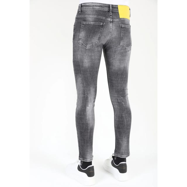 Ripped Jeans Heren met Verfspatten Stretch -MM112- Grijs
