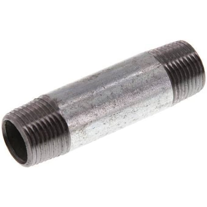 R 3/8'' Verzinkt Stalen Dubbele Pijpnippel 50 Bar DIN 2982 - 60mm [2 Stuks]