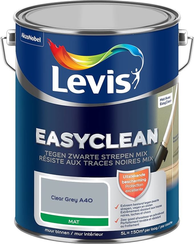 Levis - Easyclean Tegen Zwarte Strepen Mix - Clear Grey A40 - Mengverf - 5 L