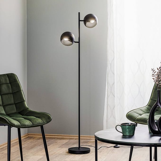 Markslöjd Vloerlamp Edgar, 2-lamps, zwart